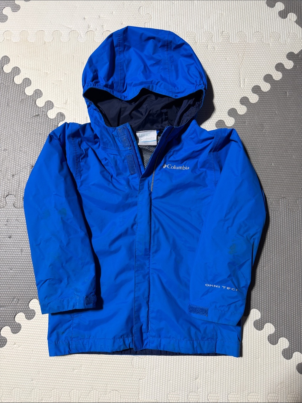 Columbia Kids size 4T Bright Blue Hooded Rain Jacket